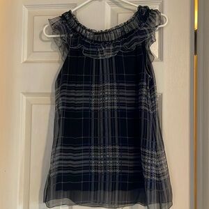 Studio M Black Plaid Women's Top